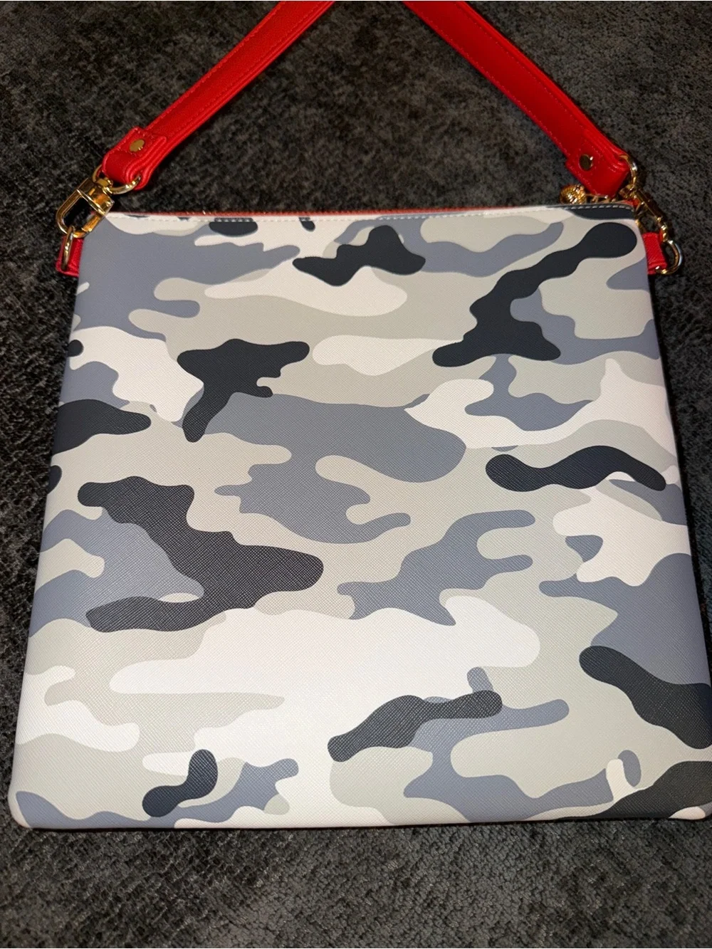 Oracle NetSuite Camouflage Crossbody Bag Red Strap
